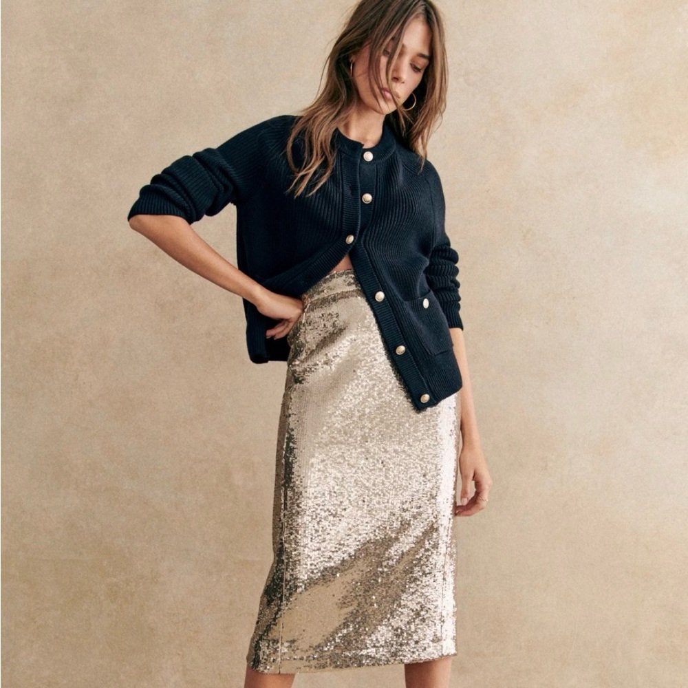 Sezane Madeline Cardigan in Navy NWT XXS